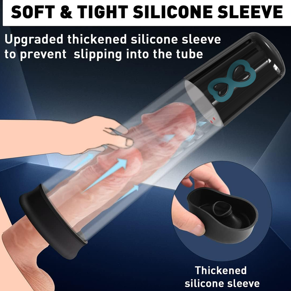 Men’s Vacuum Trainer Cup, USB Rechargeable Suction Device, Silicone Sleeve, Black — detail image 2