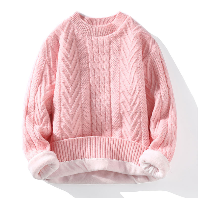 包郵便高品質セーター男性秋冬新型ベルベット保温ニット青年シンプル2023