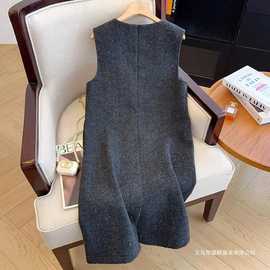 感亮片背心裙闪闪毛呢连衣裙2025早春新款秋冬显瘦叠穿马甲裙