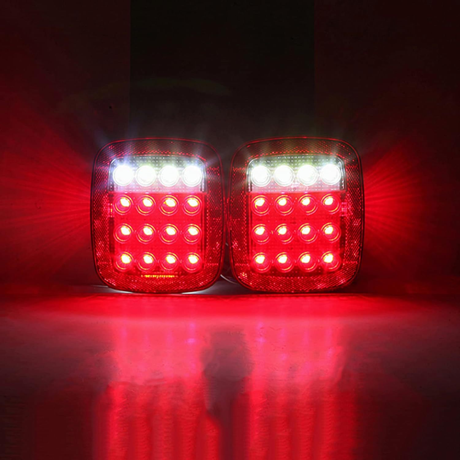 16Led Dual-Color Trailer Tail Light 12V 24V Led Truck Tail Light Truck Rear Tail Light Modified Car Tail Light