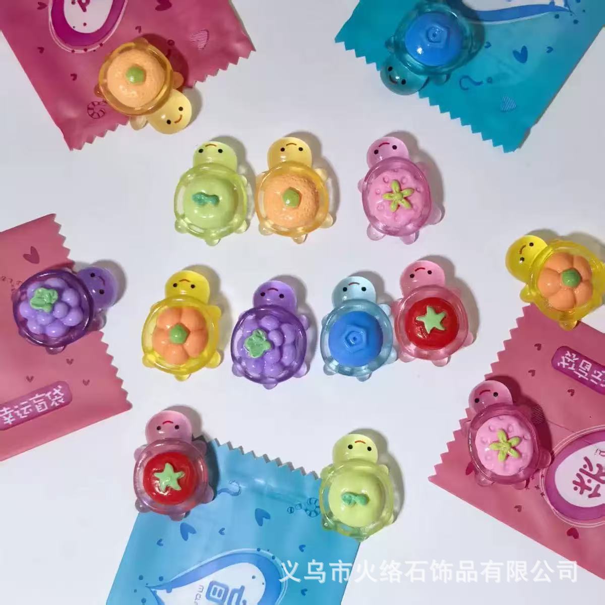 新款创意卡通水果背迷你小乌龟树脂制品 diy装饰品手机壳桌面摆件
