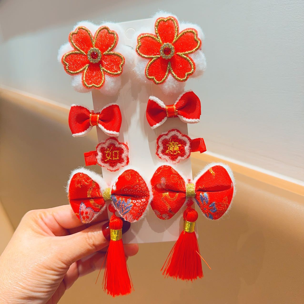 2025 Año Nuevo niños clip de pelo niñas arco tarjeta de pelo de Año Nuevo chino ropa de estilo Han niñas tocado de Año Nuevo