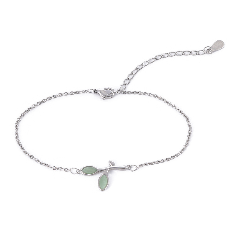 Collana Foglia Verde Semplice e alla Moda Collare Personalizzato Versatile Dolce Collana Set di Gioielli_voghion.com