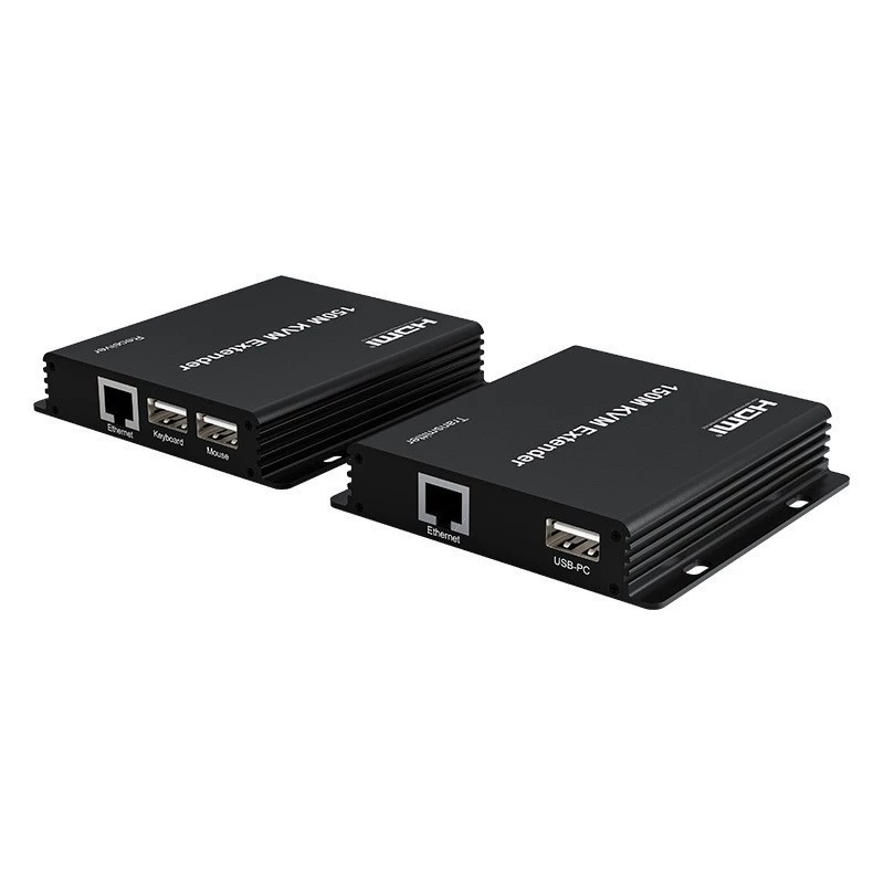 Распределитель HDMI KVM на 150 метров, соединение один к одному, удлинение 1080P, синхронизация клавиатуры и мыши, RJ45 сетевой кабель HD