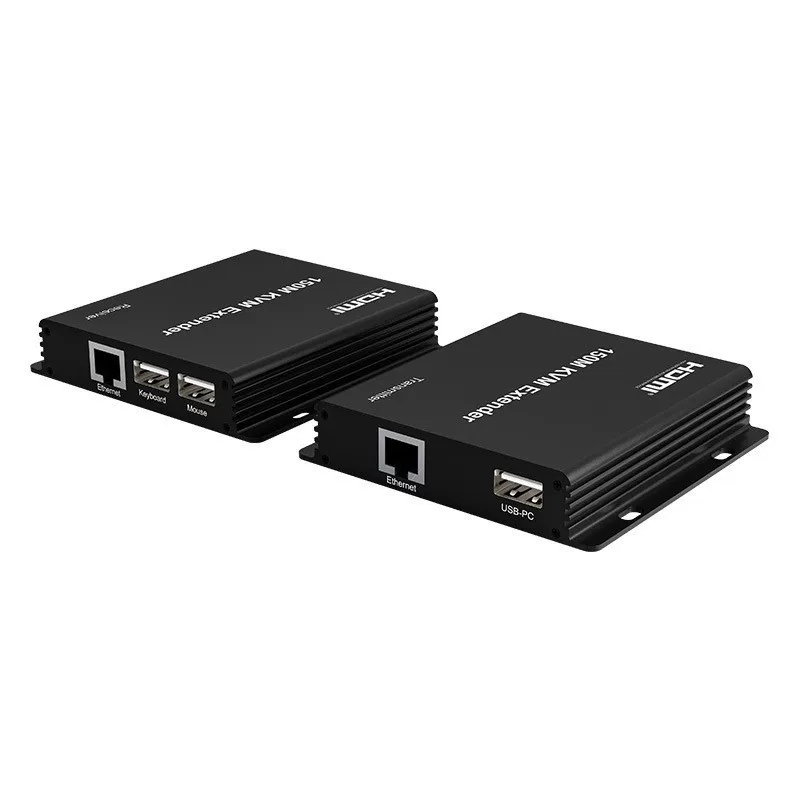 Распределитель HDMI KVM на 150 метров, соединение один к одному, удлинение 1080P, синхронизация клавиатуры и мыши, RJ45 сетевой кабель HD
