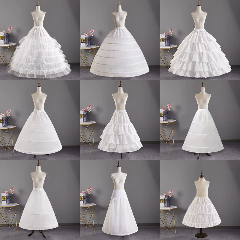 Новый стиль Все виды свадебных платьев Pirons Увеличить Габон Регулируемая елочка Длинное свадебное платье с цветком Лолиты Внутренняя Нижняя юбка