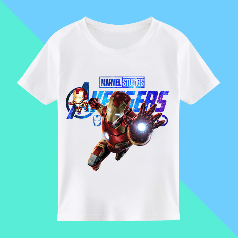 Marvel Iron Man T-shirt short sleeve youth printed half sleeve T-shirt summer men's cartoon round neck top clothes Marvel Iron Man T-shirt short sleeve youth printed half sleeve T-shirt summer men's cartoon round neck top clothes