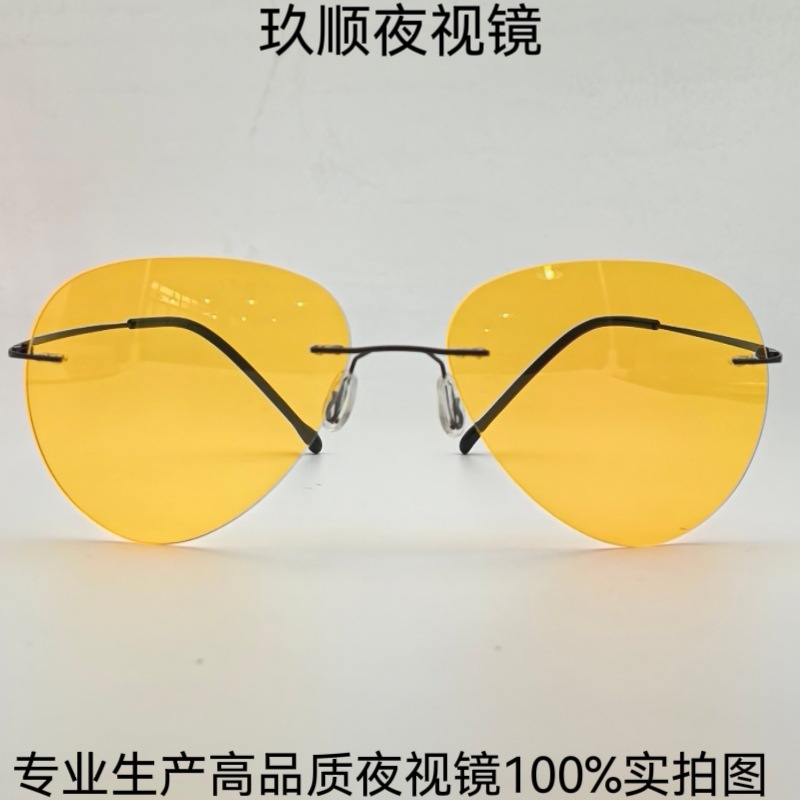 Fashionable ultra-light polarized sunglasses, frameless night vision aviator glasses, UV protection for driving and outdoor sun protection