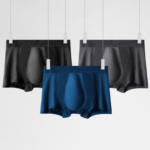 Men's underwear 3DU convex bag youth sports comfortable breathable pants antibacterial boys mesh boxer shorts