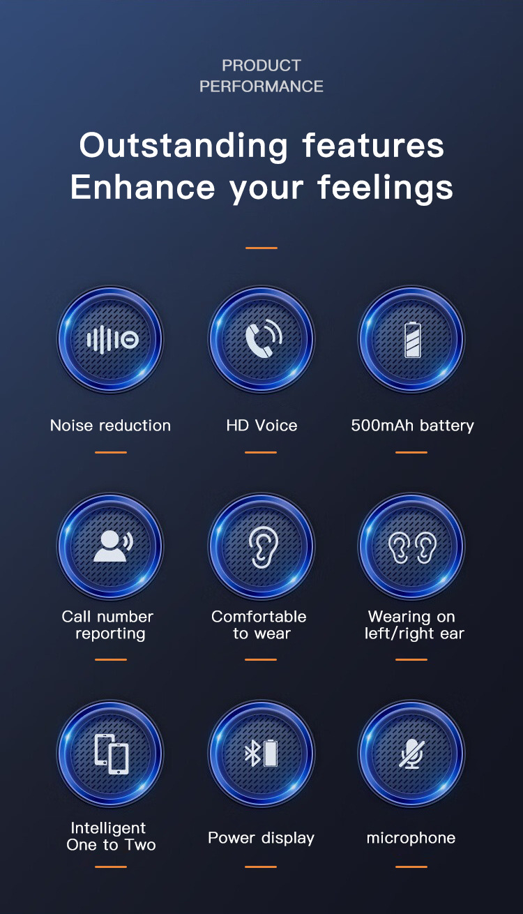 Wireless Bluetooth Hook-on Earphone Business Style With Case_voghion.com