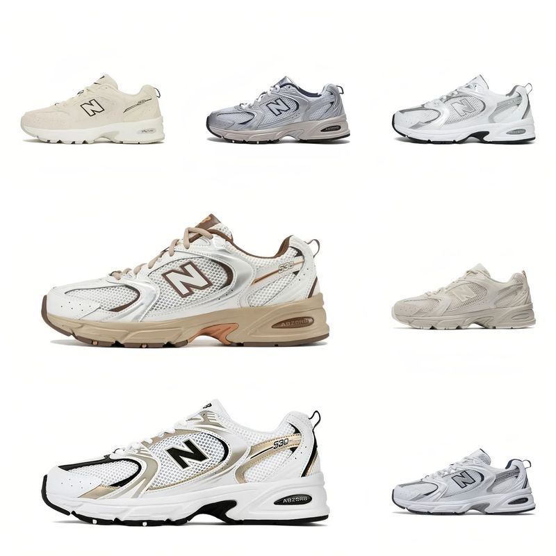 Putian Shoes New Bailun Pure Original NB530 Low-side Retro Silver White Mesh Cross-border Torre sneaker Running Shoes