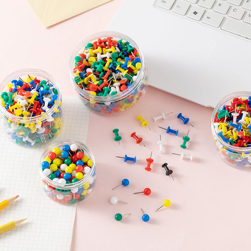 Supply of colored I-shaped nails for kindergarten painting cork board thumbtacks fixed pins and transparent I-shaped nails