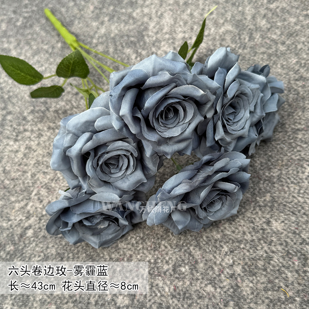 Haze azul decoración de la boda flor de seda flor Hotel fotografía flor de la pared arreglo floral Yingbin distrito Camino de plomo flor artificial