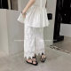 GRACETINA HOO New Chinoiserie Cut Out Lace Jacquard Design Back Slit Versatile Skirt Summer bq6518
