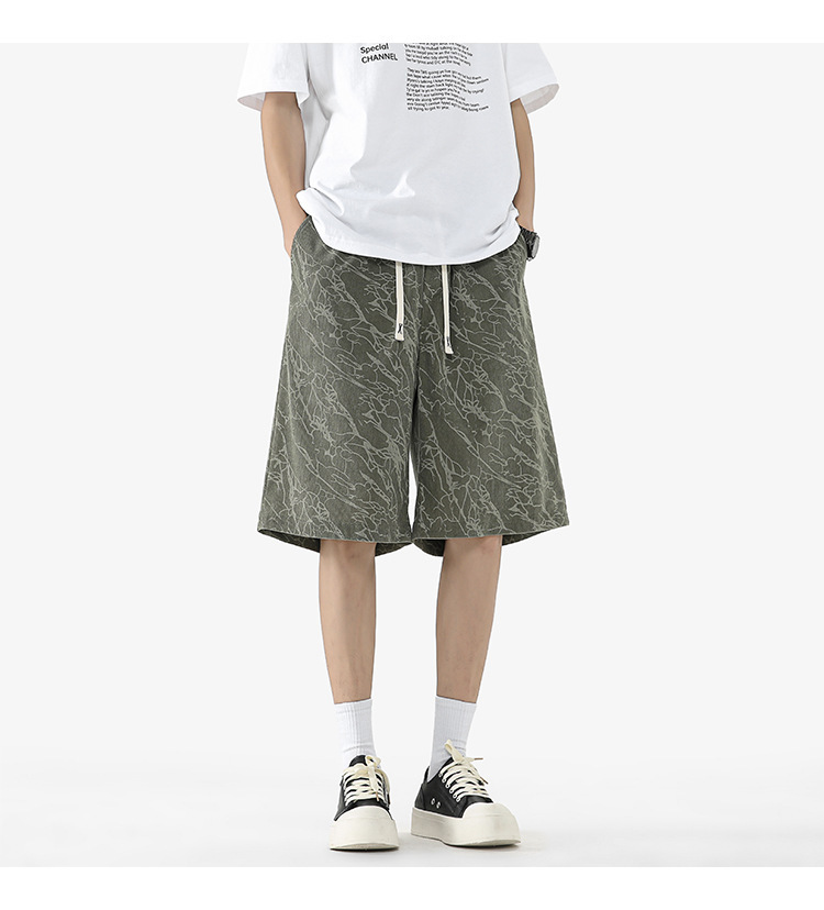 Men's Plus Size Casual Shorts Hong Kong Style Summer Thin Loose Straight Breathable Five Point Shorts Versatile Men's Clothing_viptrois.com