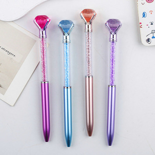 Cross-Border Hot-Selling Large Diamond Ballpoint Pen High-Value Color Crystal Signature Pen Advertising Gift Wedding Sign-In Pen