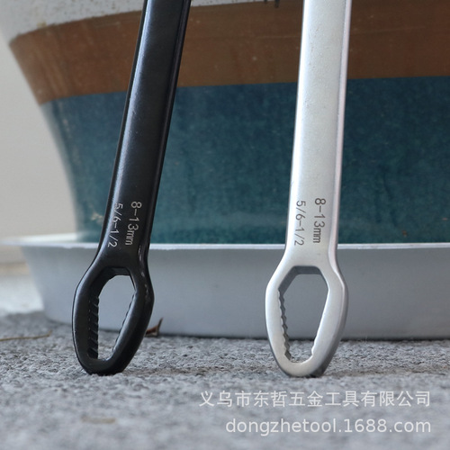 Plum wrench multifunctional universal double-headed self-tightening glasses wrench 8-22 two-headed special-shaped wrench hardware tools