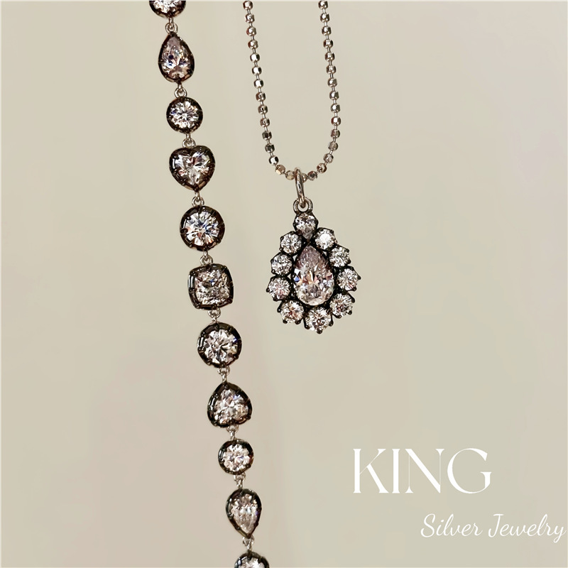 黑银自由 | king银饰珠宝S925银镀金甜酷风男女同款纯银项链手链|undefined