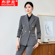 2025新款布萨龙busalong女长袖职业西服西裤正装套装工作服女6301