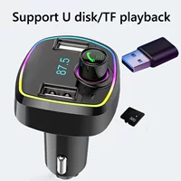 Новый фонарик, подключаемая TF-карта, Bluetooth, громкая связь, MP3-плеер, автомобильный FM-передатчик, Bluetooth, двойное автомобильное зарядное устройство USB