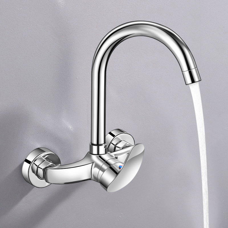 Wall -type hot and cold water faucet kitchen washbasin sink Washing…