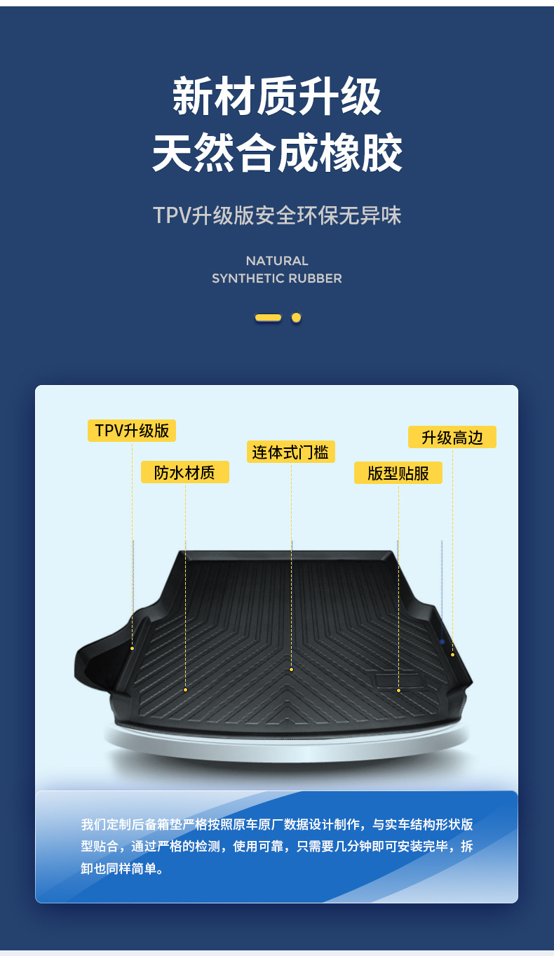 Suitable for 25 Models of Hiace 06Dmi Trunk Mat Interior Waterproof Special Wear-Resistant Tpe Hiace 06Dmi Trunk Mat