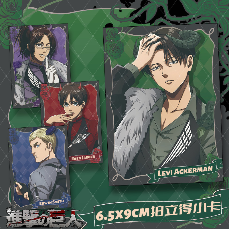 Attack on Titan New Art Series Levi, Eren, Hange Zoltor Peripheral Polaroid Photo Cards for Collection and Decoration