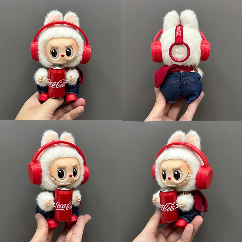 ラブブ labubu コーラヘッドフォンベビー服セットぬいぐるみ子供の卸売人形ギフトおもちゃの屋台|undefined