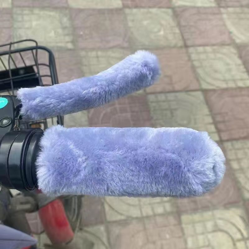 [for Warmth] New Electric Vehicle Plush Handlebar Gloves, Universal Anti-Slip and Cold-Proof Electric Vehicle Bicycle Handlebar Covers