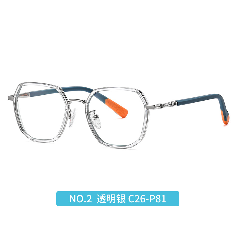 Nuevos niños gafas marco de moda multilateral color caramelo gafas lisas TJ855 ultra ligero TR de dos colores anti-azul gafas de luz