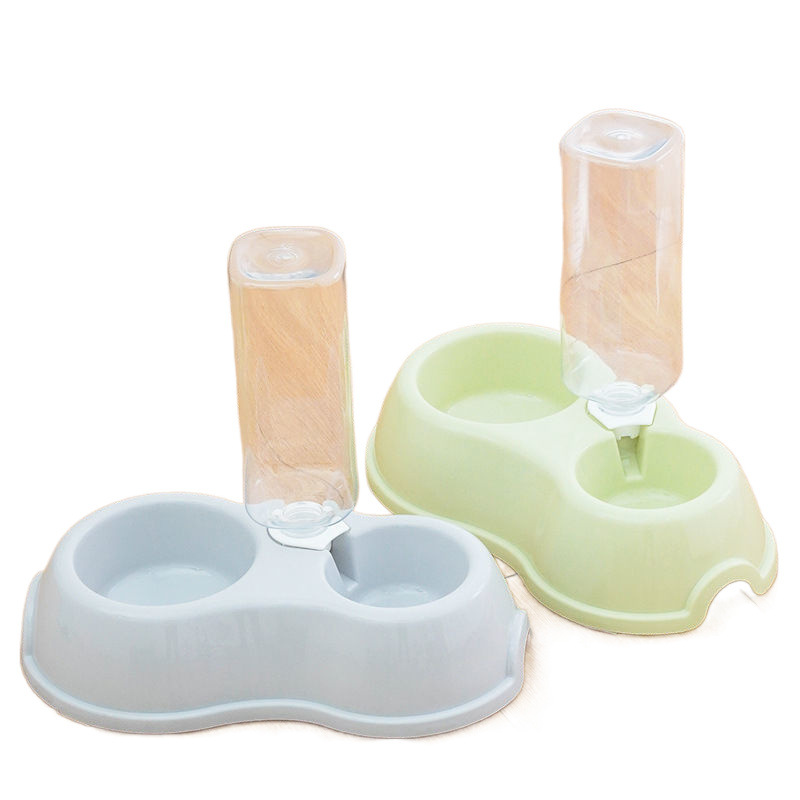 식수대, 이중 목적 고양이 용품 먹이기, 올인원 애완 동물 자동 플라스틱 원형 개 맛 음식 그릇, 이중 그릇, 두꺼운