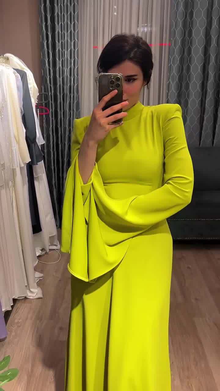 Women's Sheath Dress Elegant Classic Style High Neck Long Sleeve Solid Color Maxi Long Dress Daily display picture 9