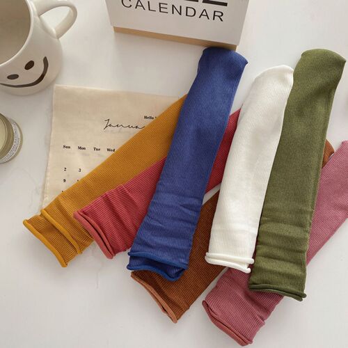 Morandi piles of socks women's mid-calf socks ins trendy cotton socks spring and autumn Japanese solid color versatile summer women's stockings