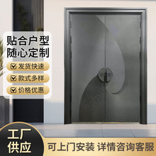 别墅精雕铝艺雕刻门板韩式简约庭院豪宅防盗防爆门板浮雕大门