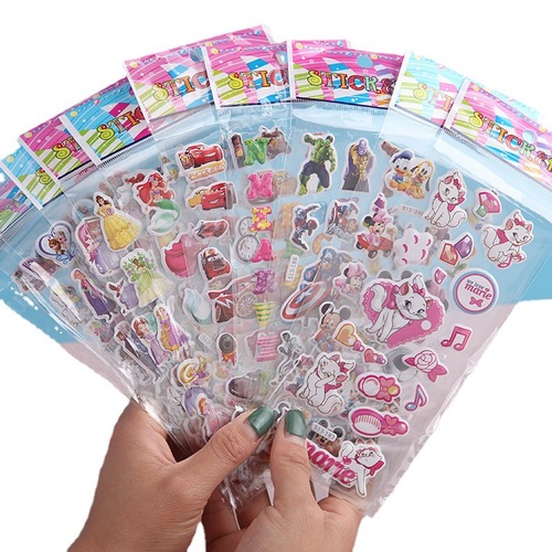 Children's stickers wholesale 3D three-dimensional stickers animation stickers reward stickers bubble stickers Children's Day small gifts