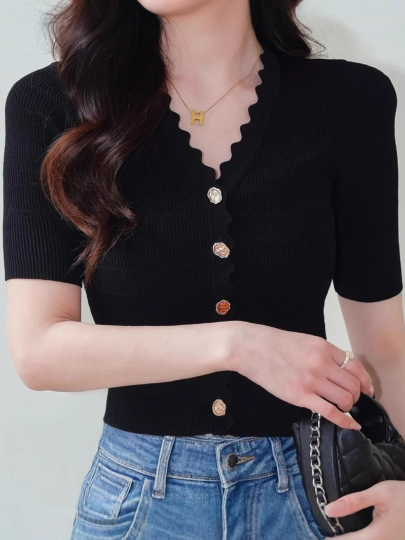 高バージョン SD Xiaohuo 春夏トップス Nanyou ハイエンド婦人服 Xiaoxiangfeng ハイエンド半袖ニットカーディガンアウター