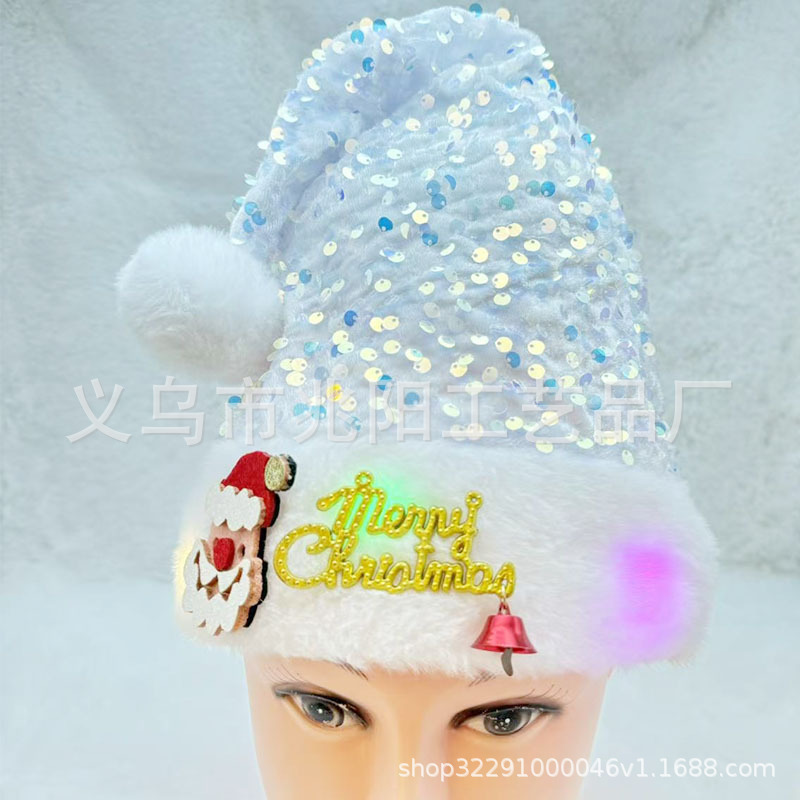 Nuevos productos transfronterizos sombreros de Navidad engrosados sombreros de Navidad decoraciones de Navidad adultos sombreros de Navidad rosa