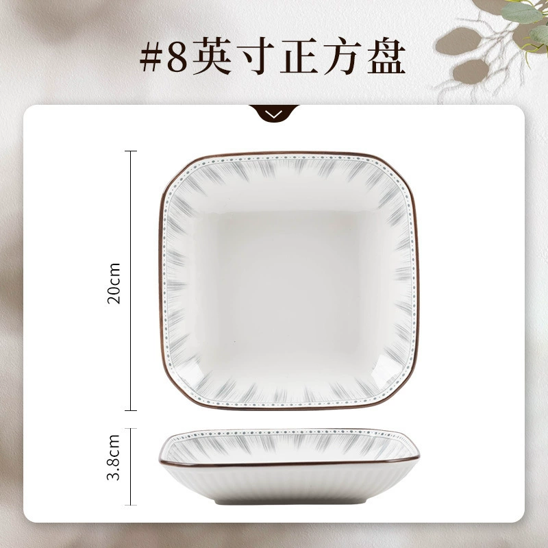 Japanese blue line dish set household high temperature bowl and dish combination tableware underglaze color ceramic bowl and dish kitchen utensils