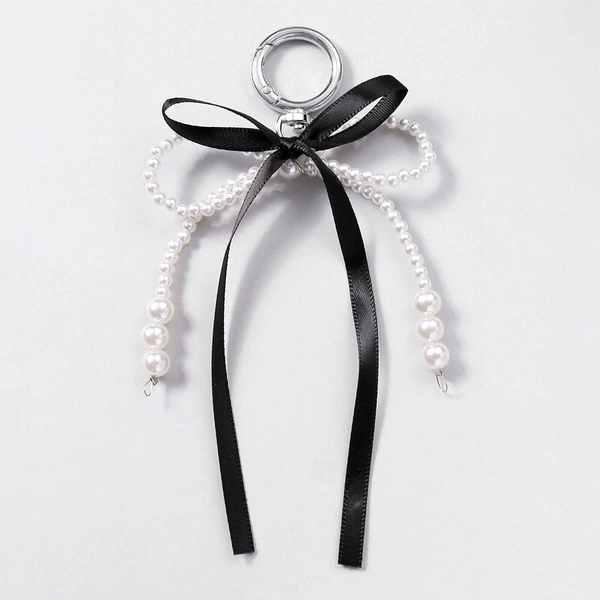 Black keychain pearl, 1 pieces
