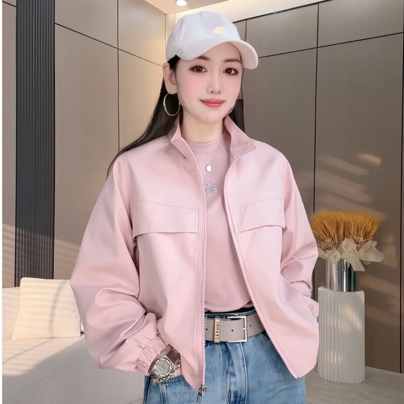 2025 New Spring and Autumn Explosions Casual Women's All-match Fashionable Charge Clothes Jacket Small Stylish Solid Color All-match