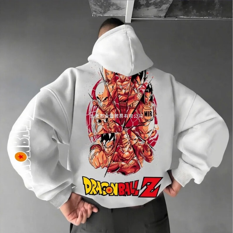 Anime Dragon Ball Z Sweatshirt Men's 2025 Autumn and Winter Street Clothing Casual Loose Cotton Pullover