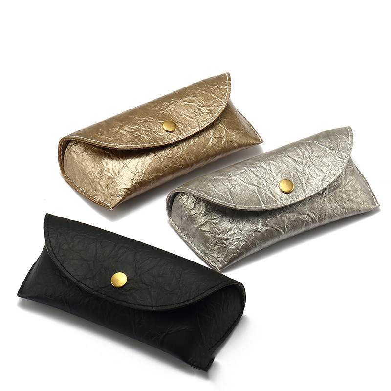 Tricolor Bark pattern glasses case Dingkou Soft roll sunlight glasses case Compression Sunglasses Box Sunglasses