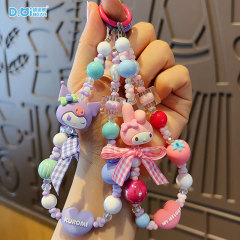 正規版サンリオ携帯チェーンアニメクロミキーホルダーかわいい漫画kt猫ビーズチェーンバッグストラップ