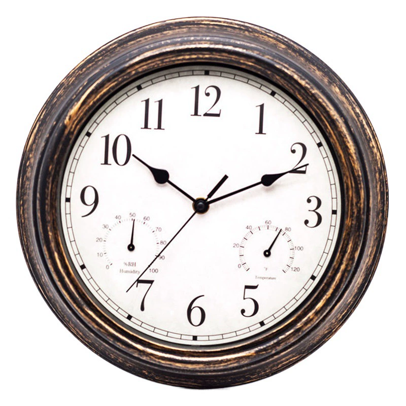 Настенные часы температура и влажность Amazon Внешняя торговля Оптовые 12-дюймовые кварцевые часы гостиная спальня простые часы производители