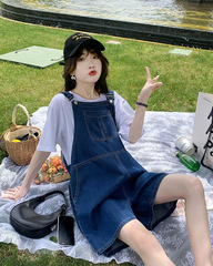 Yun Shiba spring and summer new maternity jeans fashion overalls loose maternity wear thin material shorts 8228