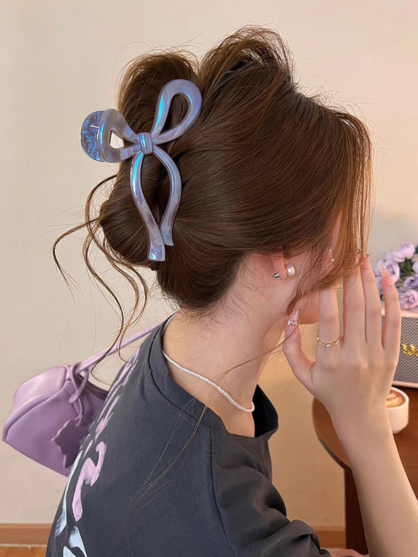 2025年新作フレンチサテン三角グリッパー、女性用ハイエンド後頭部ヘアシャーククリップ、気質と多用途のヘアアクセサリー|undefined