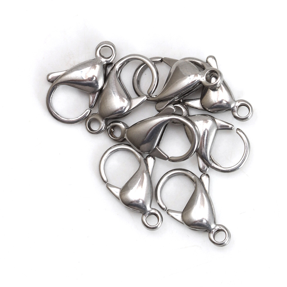 25 Pieces Per Pack 304 Stainless Steel Solid Color Lobster Clasp display picture 8