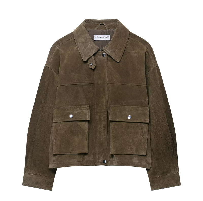 Foreign Trade 2025 Autumn Za Women's European and American Casual Loose Retro Fashion Long-Sleeved Jacket 8073253