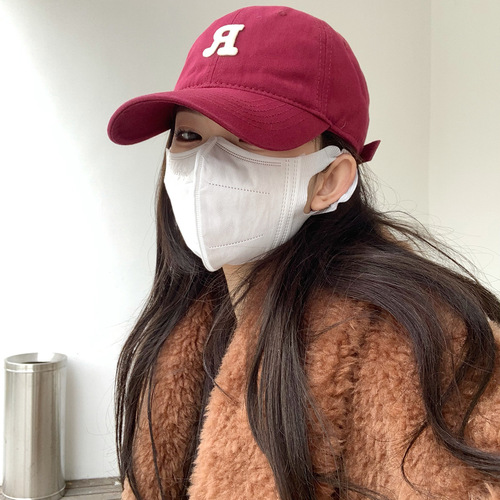 Internet celebrity style R letter peaked hat for women isn trendy brand soft top baseball cap hat for women