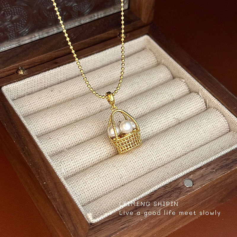 新中式金色花朵项链女复古轻奢高级感锁骨链时尚简约气质镶钻颈链|undefined